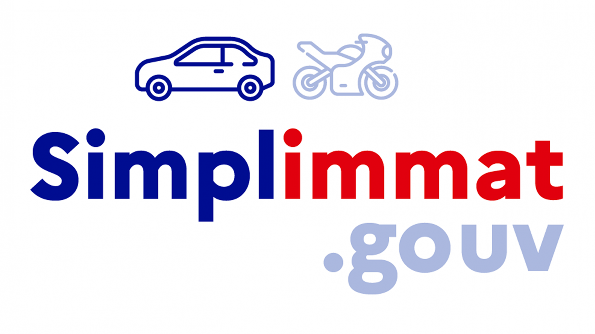 logo avec une voiture Simplimmat bleu et rouge