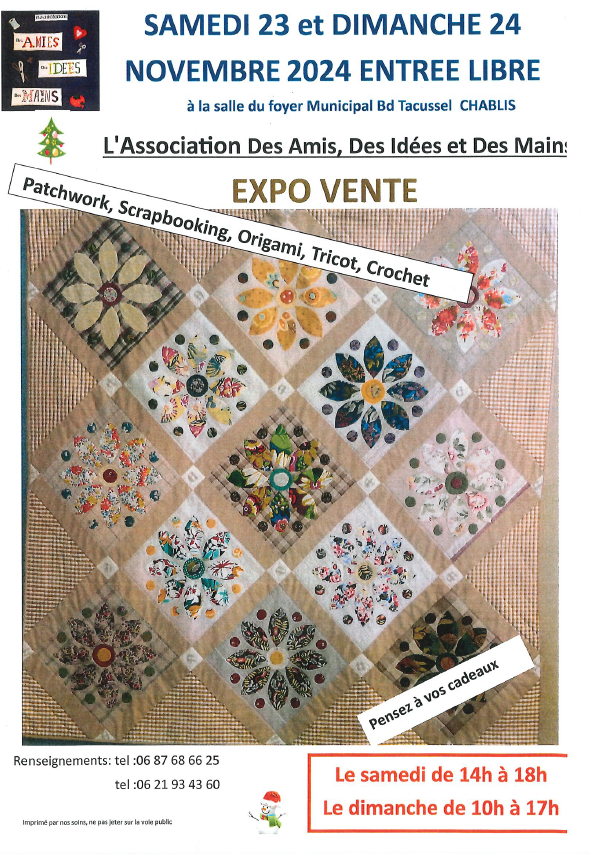 AFFICHE REPRESENTANT UN COUVERTURE EN PATCHWORK