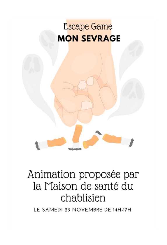 Affiche représentant une main poing fermé qui écrase des mégots de cigarettes